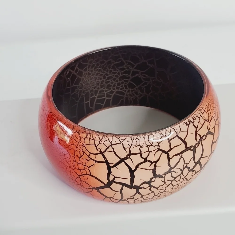 Wide‎ Chunky Bangle Slip-on Abstract Branch Design Bangle